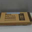 Zober Pants Hangers Non Slip - 20 Pack Open Ended Pants and Jean Hangers for Closet - Space Saving Clothes Hanger - Strong, Durable, Metal Pant Hangers (Black) (Chrome)