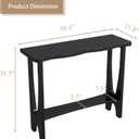 CJL Solid Wood Curved Entryway Console Table, 39.4", Sofa Table, Black, 39.4''x11.8''x31.5''