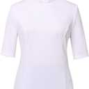 Womens Church Clergy Shirt with Tab Collar Spring/Summer Half Sleeve Slim Blouse Top (White, XL)