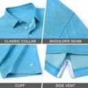 Rouen Golf Shirts for Men Dry Fit Short Sleeve Performance Moisture Wicking Casual Texture Heather Jacquard Mens Polo Shirts (Blue, XL)