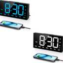 GOLOZA Blue Digital Alarm Clock & White Digital Alarm Clock for Bedrooms