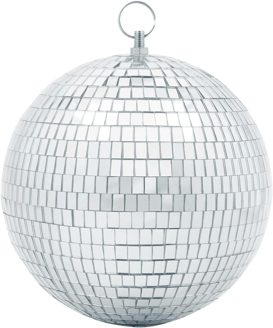 Mirror Disco Ball Decor with Hanging Ring 8" Large Silver Disco Ball Ornament for Disco Party Decorations,70s Theme Party, DJ, Wedding, Birthday,Christmas