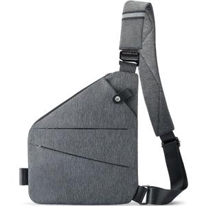 WANDER PLUS Anti Theft Crossbody Bag, Shoulder Bag Anti-theft Design for Travel, Sport, Work (Grey)