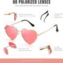 3 x Eiuizah Polarized Heart Sunglasses for Women Men - Cute Trendy Sun Glasses Metal Frame UV400 Protection Lens