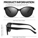 LVIOE Polarized Cat Eye Sunglasses for Women Trendy Classic Retro Shades with UV400 Protection for Driving Fishing LS8091