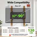 USX Mount Ultra Slim TV Wall Mount for 37-90 inch TVs, Low Profile Full Motion TV Mount with Swivel Articulating Dual Arms, Wall Bracket for Max VESA 600x400mm Holds 120lbs, Fits 16"/18"/24" Studs