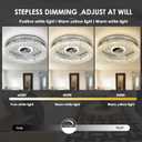 CLAIRDAI Crystal Ceiling Fans with Lights Flush Mount Ceiling Fan with Remotel Control Dimmable Fandelier Modern LED Low Profile Ceiling Fan Light (Chrome)