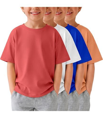 3 Pack Toddlers Boys Oversized Shirts
Kids Short Sleeve, V Neck Tops, Solid Tees, Summer, Cute, Loose, Basic, for Baby 18m-5T, School, Casual