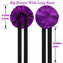 2 Pcs Large Silk Bonnet for Sleeping Women Natural Curly Hair Bonnet Sleeping Hair Wrap with Tie Band