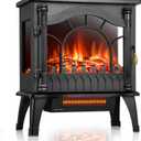 ZAFRO Freestanding Electric Fireplace Stove with Realistic Flame, 5100 BTU Electric Fireplace Heater with Retro Design, 1000W/1500W, Dual Safety Protection for Living Room, Bedroom (23 inch Standard)