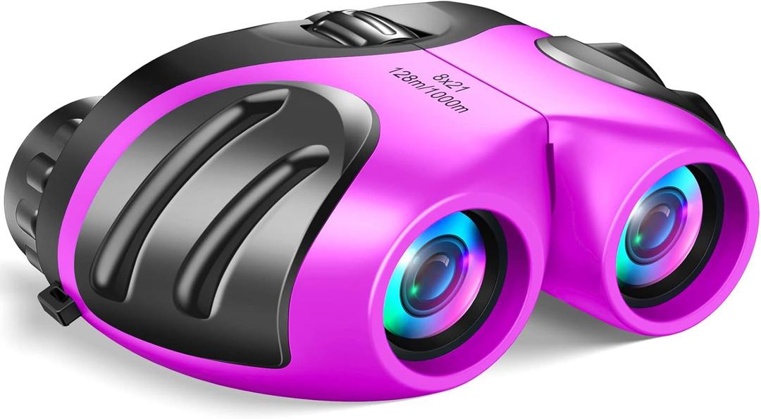 LET'S GO! Binocular for Kids, Compact High Resolution Shockproof Binoculars (Purple)