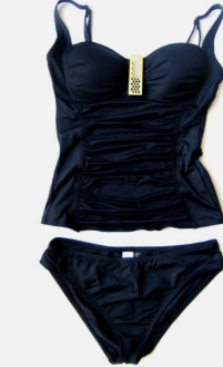 Aidonger One Piece Swimsuit Tummy Control Color Block Bathing Suits for Women Ruched Slimming Swim Suit Tie Back (Medium)