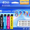 Latest Chip Remanufactured Ink Cartridges Replacement for Epson 822XL 822 XL Ink Cartridges Combo Pack High Capacity Ink Works with Workforce Pro WF-3820, WF-3823, WF-4820, WF-4830, WF-4833 (5-Pack