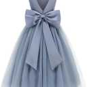 Galluria Flower Girl Dress Girls Dresses Wedding Satin V-Back Pearls for Pageant Prom Ball Gowns Party 130