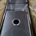 Stainless Steel Utility Sink with Retractable Hot & Cold Faucet, 47.2" Free Standing Single Bowl Sink with Drainboard for Kitchen, Laundry Room, Garage, Farmhouse (Silver)