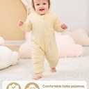 Unnivoll Baby Winter Clothes Cotton Baby Snowsuit for Boys Girls Long Sleeve Onesie Hooded Romper Newborn Jumpsuit Outfits (6-12 Months, Apricot)