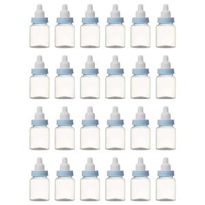 3.5 Inches Baby Bottle Shower Favor,Mini Plastic Candy Bottle,Baby Shower Supplies Boy Girl Newborn Baby Baptism Birthday Party Decor (2 Dozens, Blue)