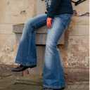 Men's Vintage Bell Bottom Jeans 60s 70s Outfits for Men,Mens Bell Bottoms Disco Pants Flared Jeans (Blue)