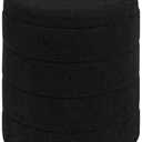 ZOLANOful Round Boucle Storage Ottoman, Sherpa Teddy Fabric Ottoman Footstool with Reversible Tray Lid, Folding Footrest with Storage for Living Room, Bedroom, Dorm, Black, 14.6" x 14.6" x 17.7"