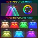 Solar Fence Lights Outdoor - Warm White & RGB 6 Color, Dusk to Dawn Solar Deck Light, Solar Lights Outdoor IP65 Waterproof, Garden Lights for Outside/Backyard/Railing/Step/Patio/Wall (12 pack)