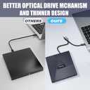 External CD/DVD Drive for Laptop/PC, USB 3.0 Type-C Portable Player for Computer CD DVD +/-RW Disk Drive CD Burner Writer Reader Compatible with Desktop Windows Apple (Functional Interface)