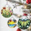 Christmas Ornaments: Stained Glass Ornament, Christmas Tree Ornament, Hanging Ornaments for Home Decor & Xmas Tree Decorations Exquisite Holiday Decor, Gifts & Holiday Present - Wildflower