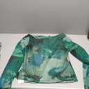 ZESICA Womens 2026 Spring Floral Mesh Going Out Tops Long Sleeve Crewneck Slim Fit Ruched Y2k Shirt Beach Vacation Outfit XXLK