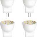 MR8 LED Bulbs 2W, 12V MR-8 GU4 Light Bulbs, Warm White 2700K-3000K for Outdoor Low Voltage Landscape Lighting and Tree Lights 2W Pack of 4