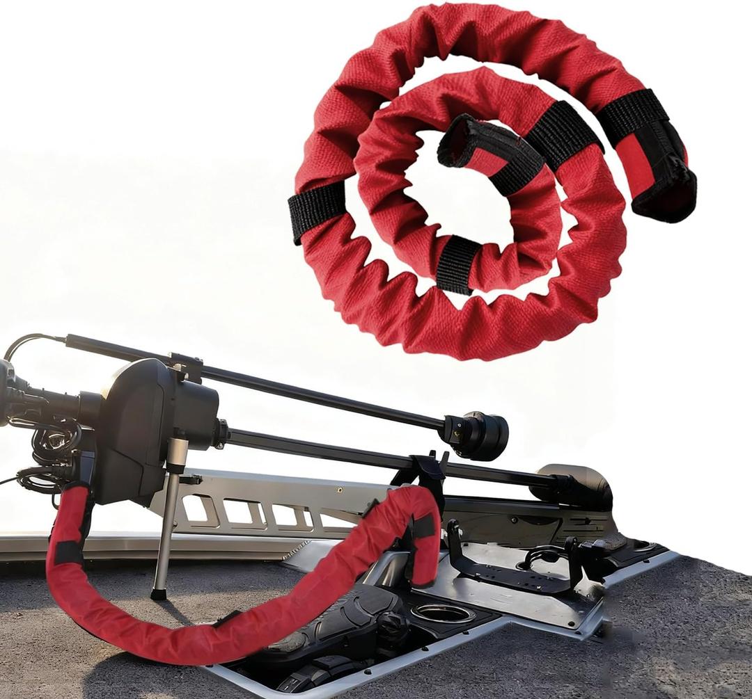 48Inch Trolling Motor Cable Sleeve - Trolling Motor Sleeve Weatherproof Rigging Organizer for Outboard Boats​ Red
