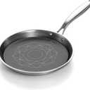 COOKER KING 9.5" Crepe Pan Nonstick, 3-Ply Stainless Steel Omelet Skillet