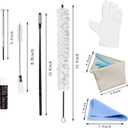Flute Care Kit - Complete Set Including Brush, Swab, Rod, Screwdriver, Grease, Gloves & Cloth (White)