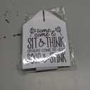 Tissue Box Gifts with Leather Cover Holder, Funny Quote Gift Ideas for Friends, Some Come to Sit and Think, Bathroom Toilet Decor, Housewarming New Home Favor-(5.2 Inches) A86