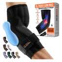 DR. BRACE Elite Elbow Brace Support, Breathable Elbow Compression Sleeve with Gel Pad for Golfer's, Tennis Elbow & Tendonitis Treatment & Pain Relief 2024 (Black, Medium)