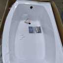 Aqua Eden VTDR603022L 60-Inch Acrylic Curved Apron 3-Wall Alcove Tub with Left Hand Drain Hole, White