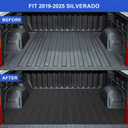 Truck Bed Mat Compatible with 2019-2024 2025 Chevy Silverado 1500 & GMC Sierra 1500 Crew Cab 5.8Ft Short Bed, TPE All-Weather Truck Bed Liner