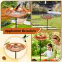 Metal Bird Bath Outdoor, Hand-Hammered Birdbath Bowl with Stake, Standing Birdbaths for Garden Yard, 5-Prong