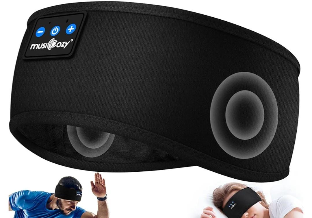 MUSICOZY Sleep Headphones Bluetooth 5.4 Headband, Sports Wireless Earphones Sweat Resistant Earbuds Sleeping Headphone with Ultra-Thin HD Stereo Speaker for Workout Running Cool Gadgets Unique Gifts