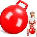Kids Bouncy Hopper Ball with Handle Jumping Hopping Exercise Balls for Toddlers Boys Girls Indoor Outdoors Sports School Games Exercise Gifts(22 Inch,Red)
