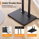 Perlegear Universal Floor TV Stand for 3270" TVs up to 110 lbs, Height-Adjustable Tall TV Stand with Solid Wood Base & Extra-Stable Anti-Tip Feet, Swivel TV Mount for Bedroom, VESA 400x400, PGFLS34B