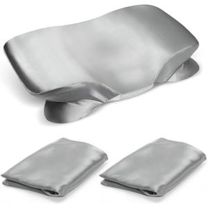 2 Pack Satin Pillowcase for Zelimun Cervical Pillow, Contour Pillow Case Cover, Smooth & Soft Pillowcase Cover with Zipper Grey (Gray)