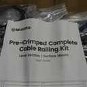 Muzata 4-8FT Upgraded Pre-Crimped Black Complete Cable Railing Kit 36 Inch Cable Railing System for Decks Porch with Post Handrail Easy DIY with User Guide Complete Set RC01