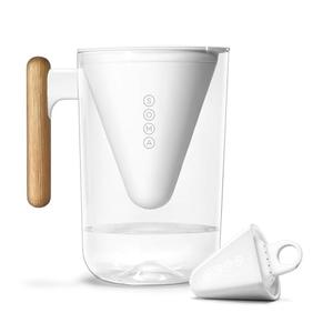 Soma by Full Circle 10-Cup Water Filter Pitcher - Beautiful Water Dispenser with Sustainable Bamboo Handle, Coconut Shell Activated Carbon Filter