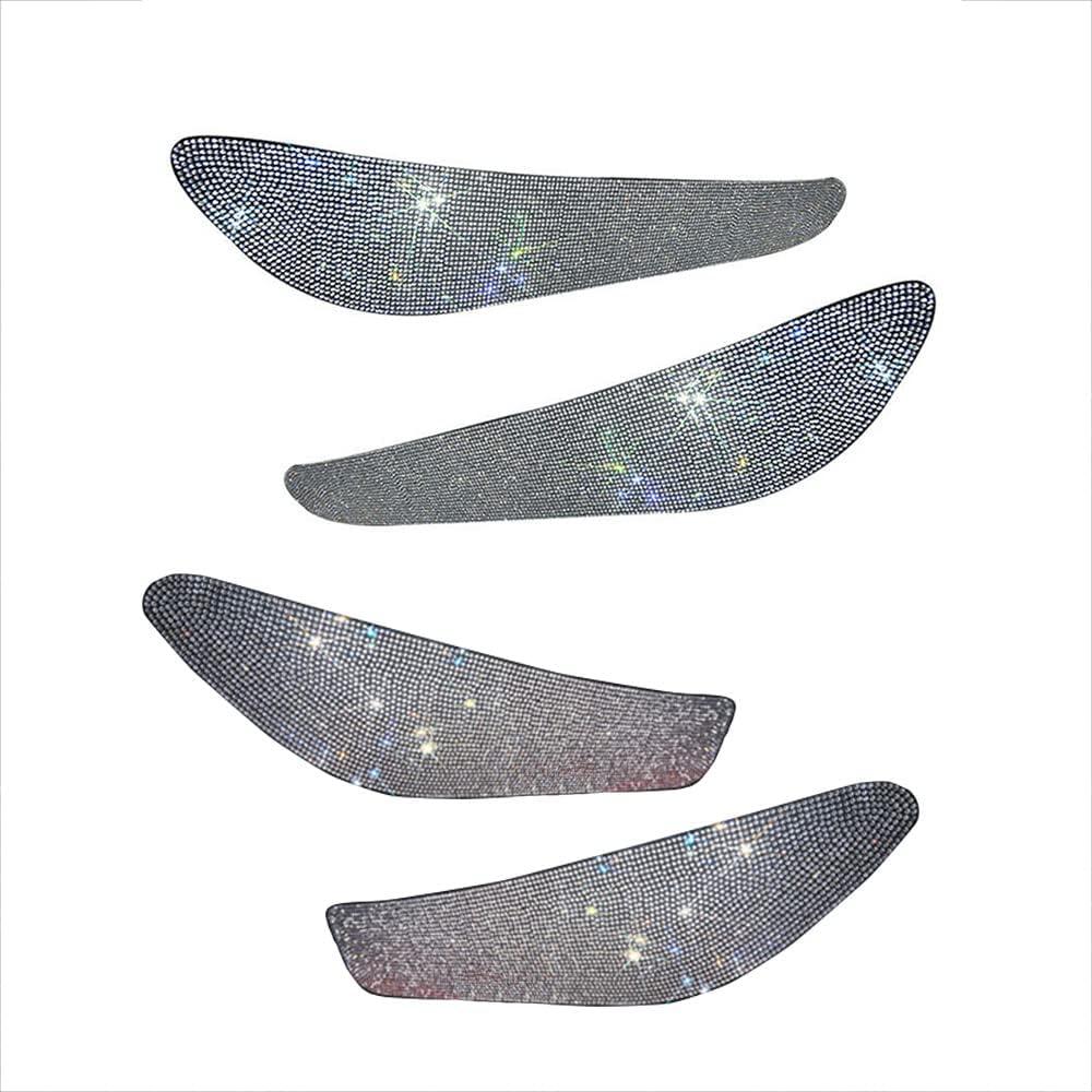Riloer Bling Car Door Anti-Kick Pad, Crystal Car Door Protective Scratch-resistant Pad, Diamonds Anti-Collision Sticker(2 Pieces for Front Door and 2 Pieces for Back Seat Door)