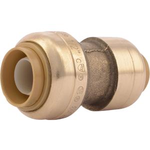 SharkBite 3/8 inch (1/2 inch OD) x 1/2 inch Reducing Coupling, Push to Connect Brass Plumbing Fitting, PEX Pipe, Copper, CPVC, PE-RT, HDPE, U009LFA