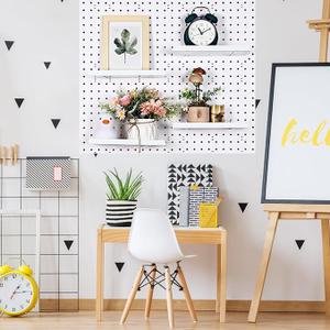 Beeveer 4 Pcs Pegboard Shelves Wall Organizer Brackets Pegboard Steel Tray Accessories Organizing Tools for Craft Garage Nursery Workbench Kitchen(10.04 x 4.33 Inch,White)