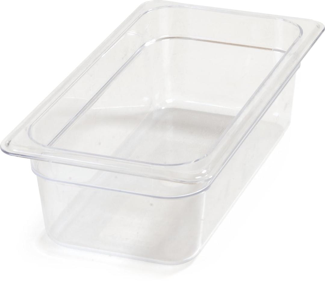 Carlisle FoodService Products Plastic Food Pan 1/3 Size 4 Inches Deep Clear