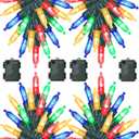 WATERGLIDE 4 Pack 50LED Outdoor Christmas Lights, 16FT Battery Operated Mini String Light with 8 Modes & Timer, Xmas Tree Lights Waterproof for Patio Garden Party Wedding Holiday Decor, Multicolor