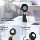 SOTHING Portable Fan Rechargeable with Charging Dock, Auto-Oscillating, 4.43 Inch Oversized Fan Head, Handheld Fan with Cooling Plate, 180 Foldable, 19.4 ft/s Airflow, 1-100 Speeds, Up to 16H Runtime, Large