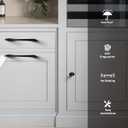 5 Pack 3 Inch (76mm) Kitchen Cabinet Handles Arch Twisted Matte Black Farmhouse Drawer Pulls Bedroom Furniture Hardware Cupboard Dresser Pulls for Bathroom