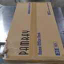 Pamray 39 Inch Computer Desk with Monitor Stand Small Home Office Desks with Non-Woven Storage Drawer for Bedroom Study Table Writing and Work Desk Pink